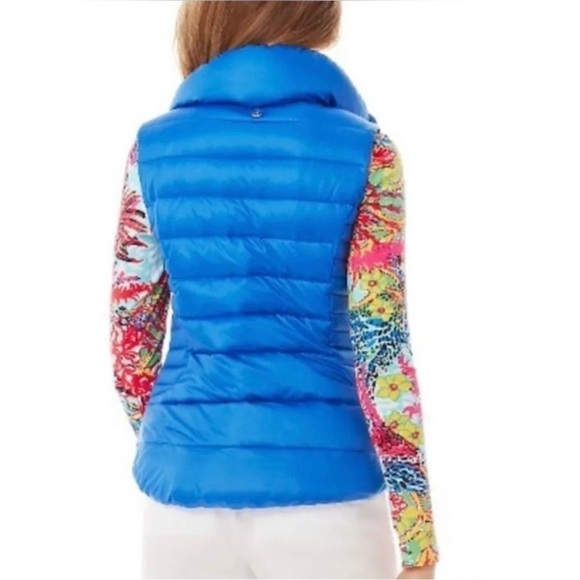 Lilly Pulitzer Puffer Down Bright Blue Vest XXS - Picture 2 of 12